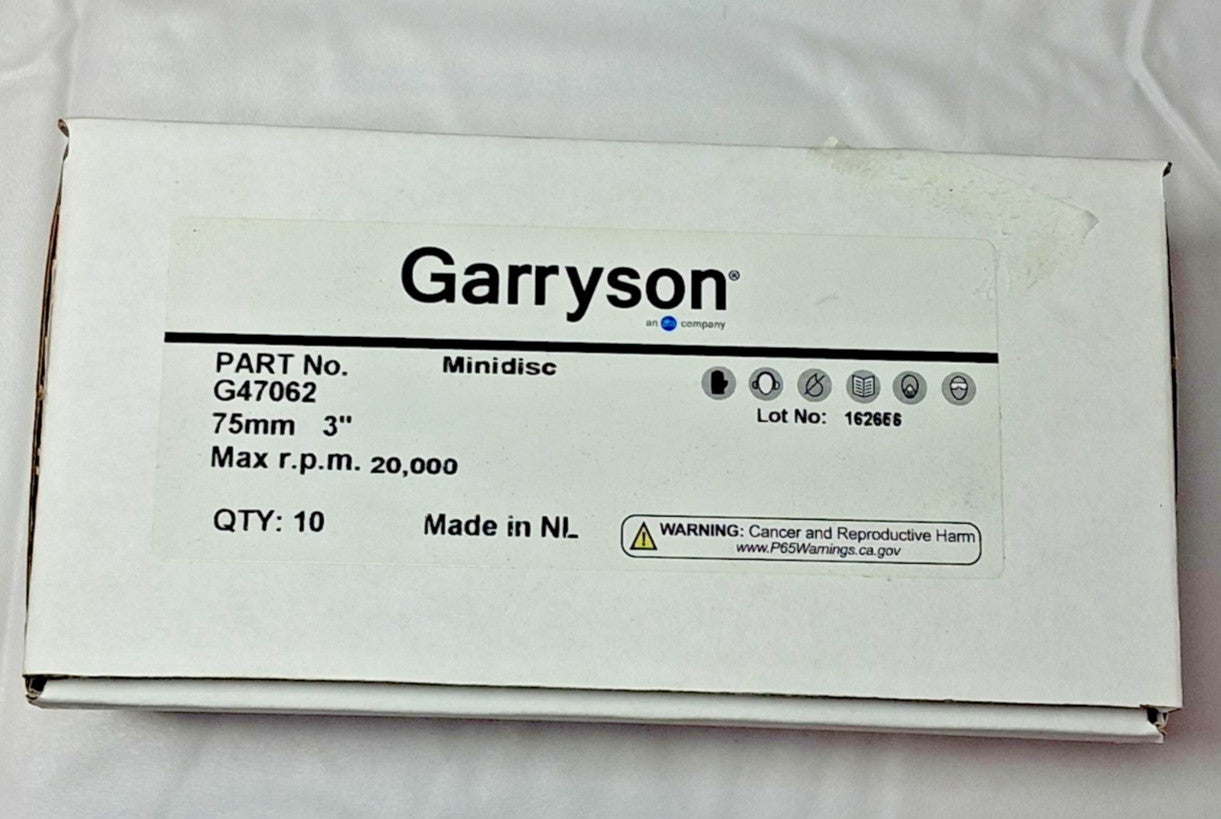 Garryson Zirconia Alumina Flat Flap Disks 3"D QTY10 G47062