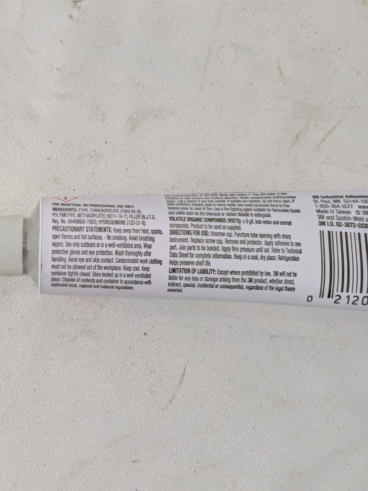 3M SCOTCH-WELD Adhesive Glue: 0.7 oz Tube, Clear 7100002517