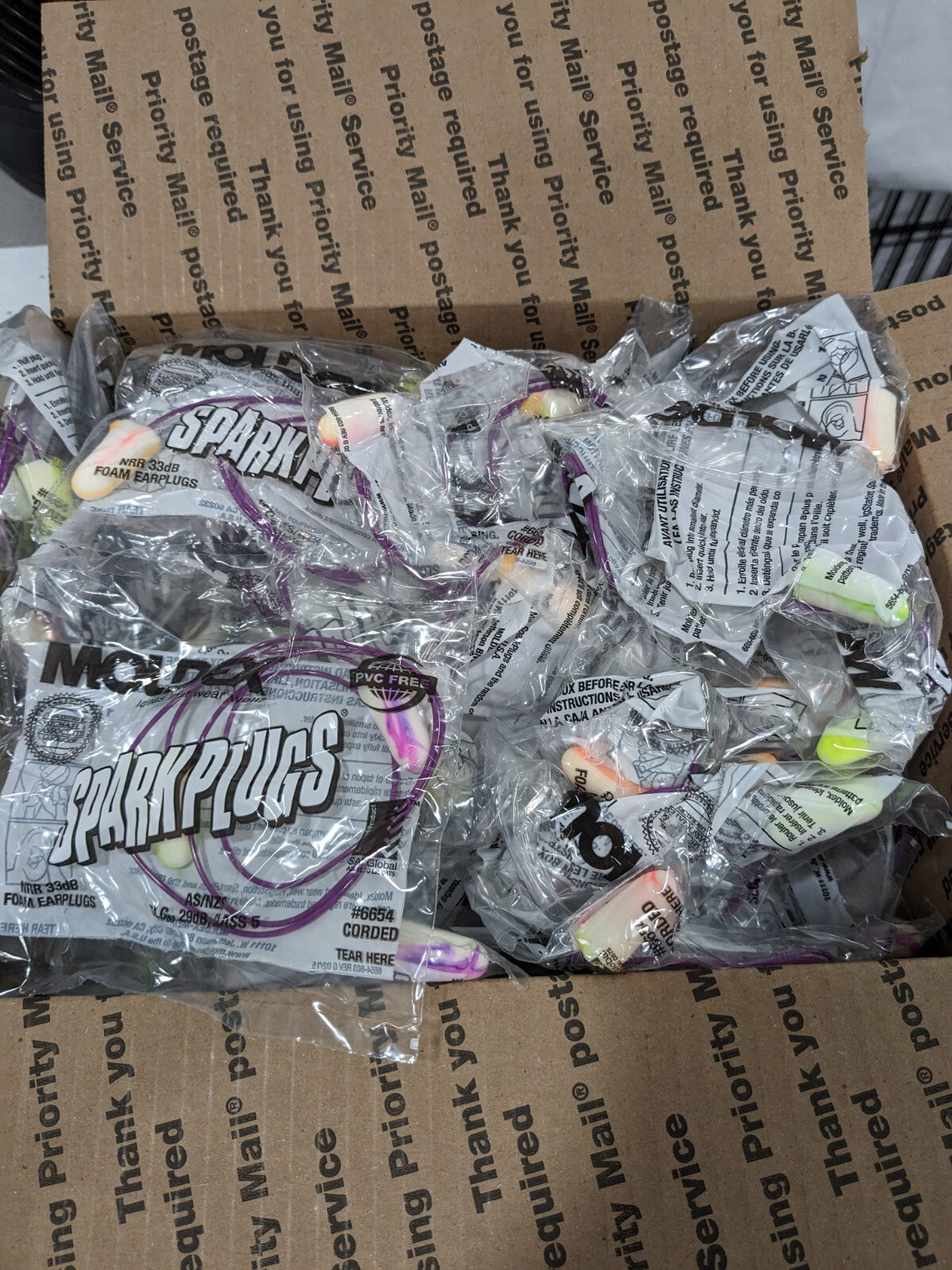 MOLDEX Earplugs: 33 dB, Non-PVC Foam, Bullet, Roll Down, Corded Box of 100  6654