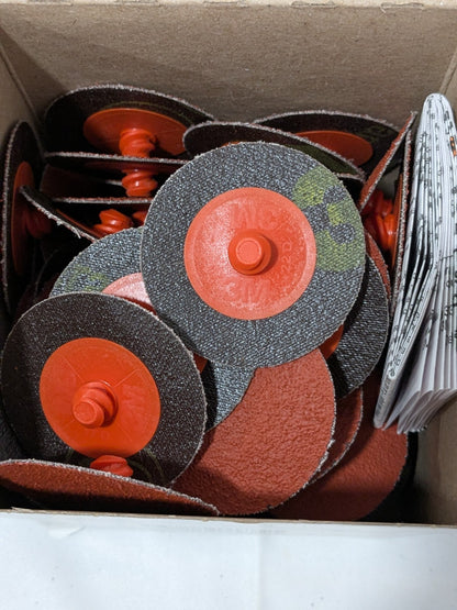 3M Quick-Change Disc: Roloc TR, 2" Dia, 60 Grit Box of 50 7000000550