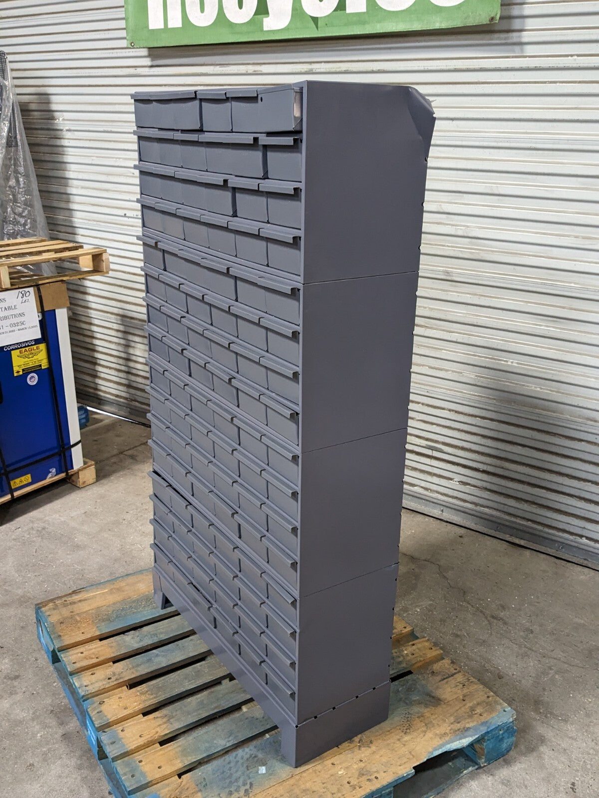 Durham Steel Bin Storage Cabinet 96 Drawer 62 x 34 x 12 022-95 Scratch N Dent