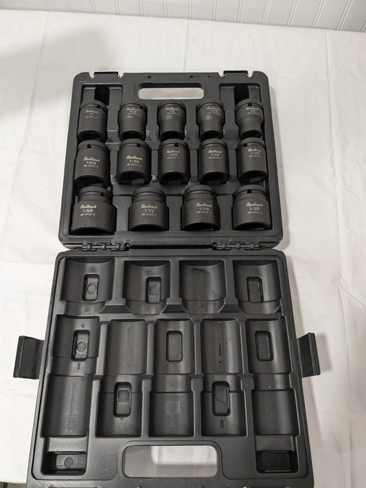 Blackhawk Socket Set: Impact Standard, 14 Pc, 3/4" Drive, 3/4 to 1-5/8" UW-2414S