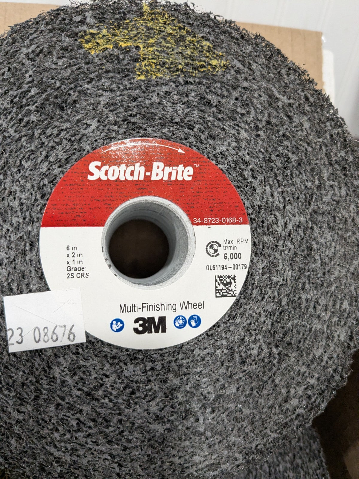 3M Deburring Wheel: 6" Dia, 2" Face Width, 1" Hole, 2 Density Qty