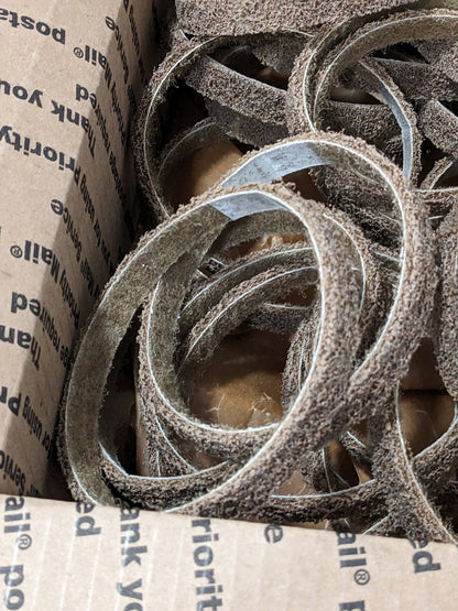NORTON Abrasive Belt: 1/2" Wide, 12" OAL, Aluminum Oxide Qty 24 66261003177