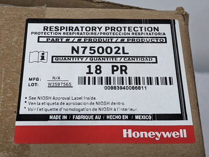 18 PAIRS Honeywell North Acid Gas (AG) Respirator Cartridges N75002L