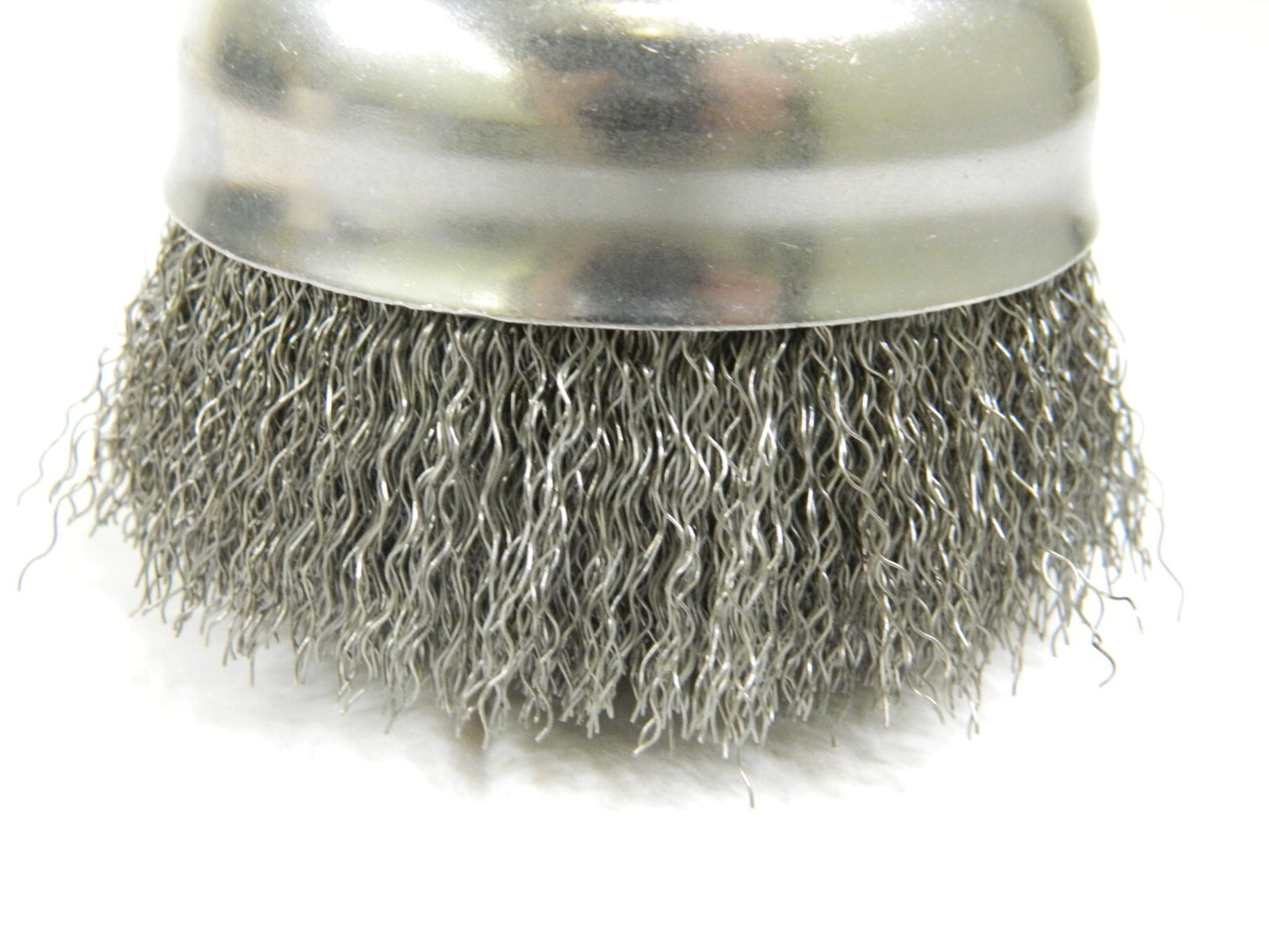 WEILER Cup Brush: 4" Diam, 0.014" Wire Diam, Steel, Crimped 93652