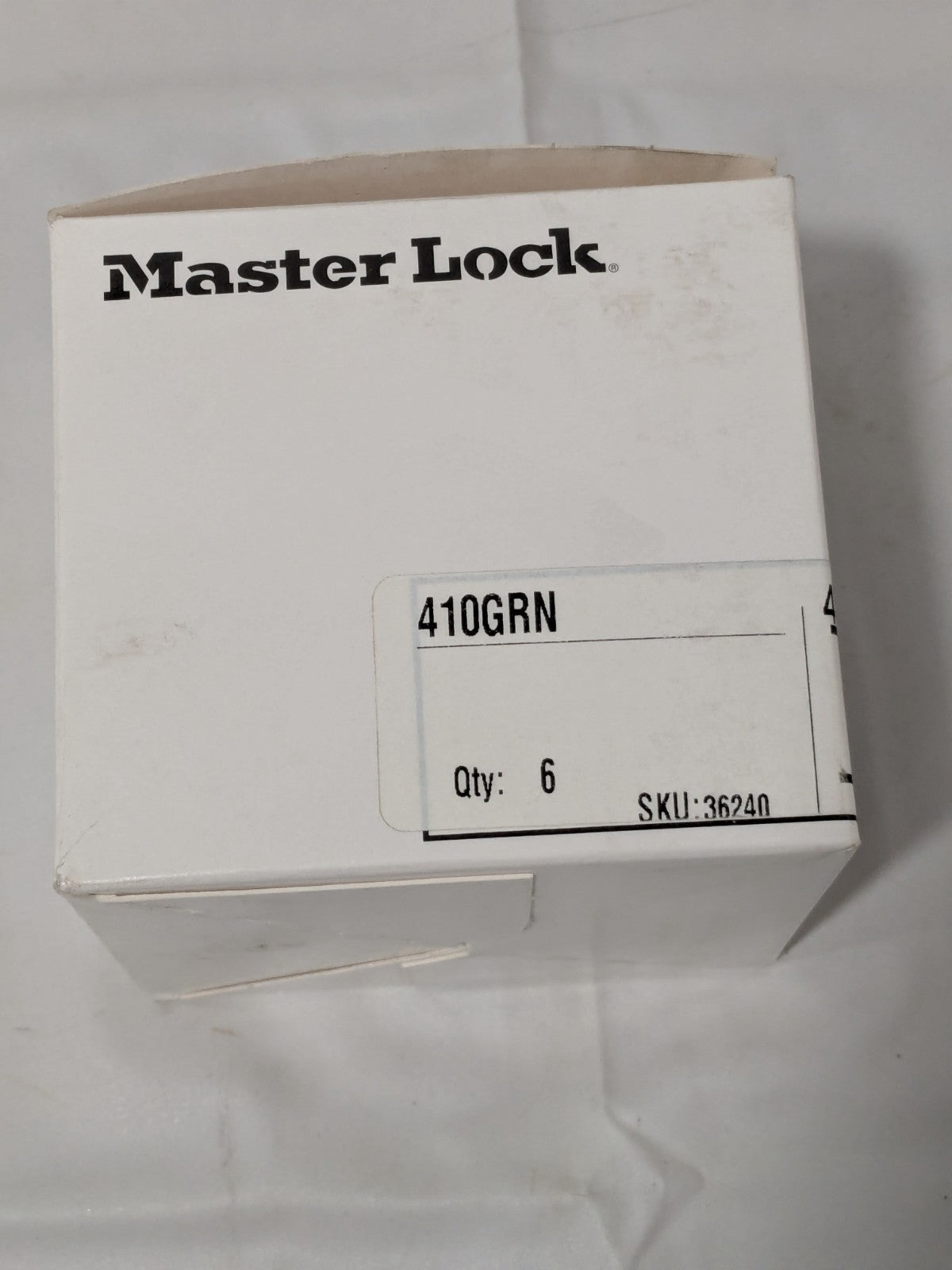 Master Lock Lockout Padlock: Keyed Different, Thermoplastic Box of 6 410GRN