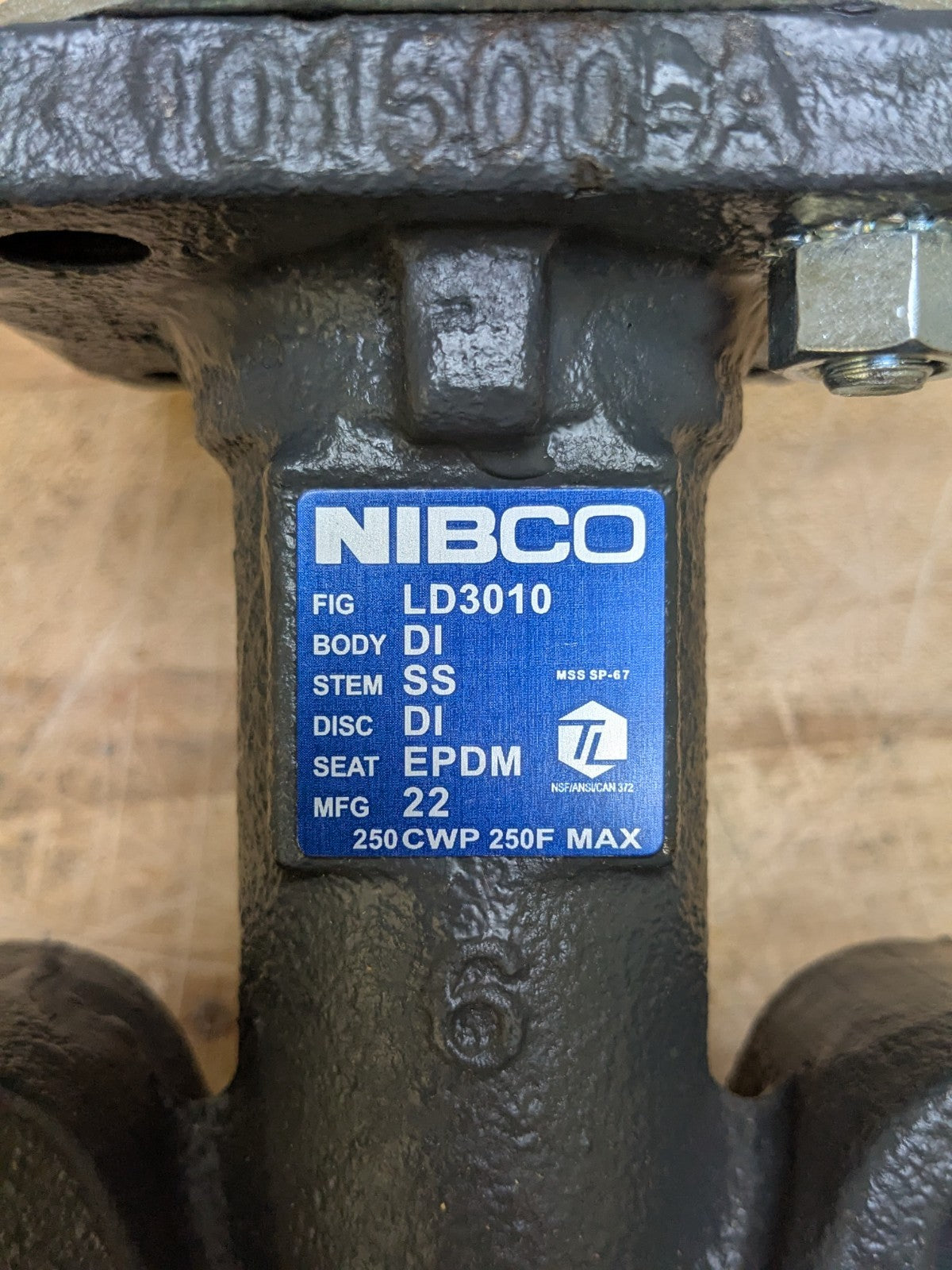Nibco Ductile Iron Lug Type Butterfly Valve w/ Lever Lock Handle 6" Pipe NL