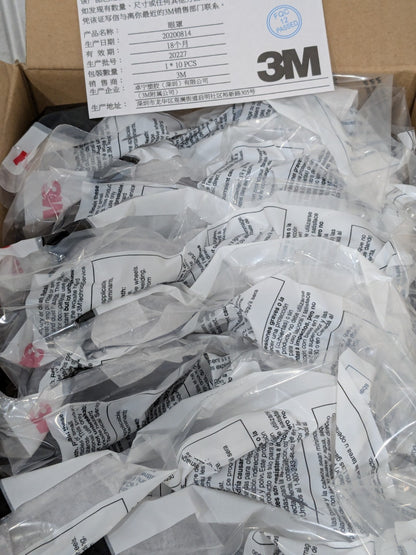 (10) 3M Safety Goggles: Chemical Splash, Clear Polycarbonate Lenses 7000002378