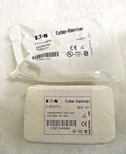 Eaton Cutler-Hammer Green Incandescent Indicating Light 120VAC E22H3X11