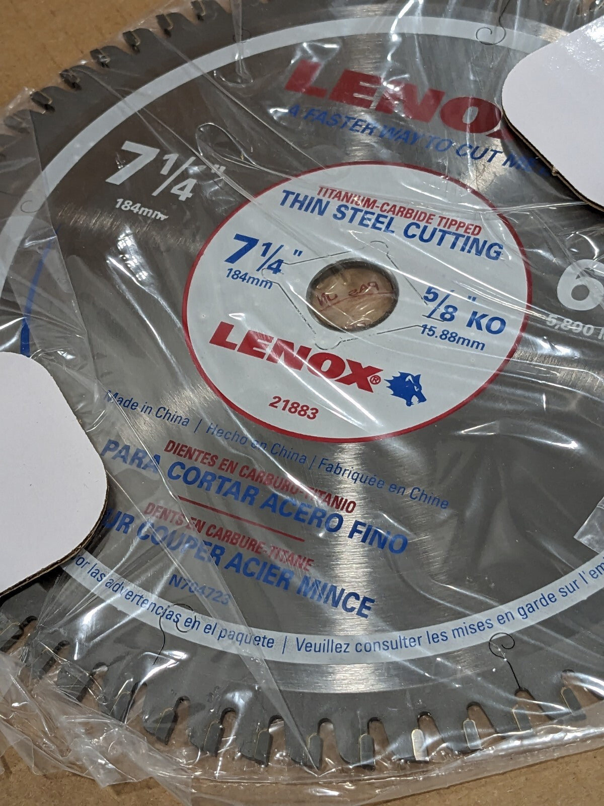LENOX Wet &amp; Dry Cut Saw Blade 7-1/4" Dia, 5/8" Arbor Hole, 68T 218
