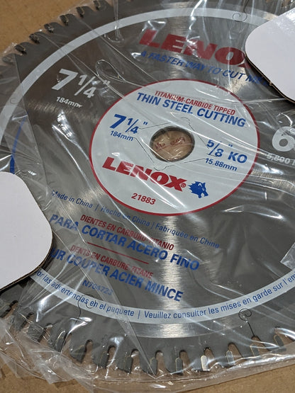 LENOX Wet &amp; Dry Cut Saw Blade 7-1/4" Dia, 5/8" Arbor Hole, 68T 218