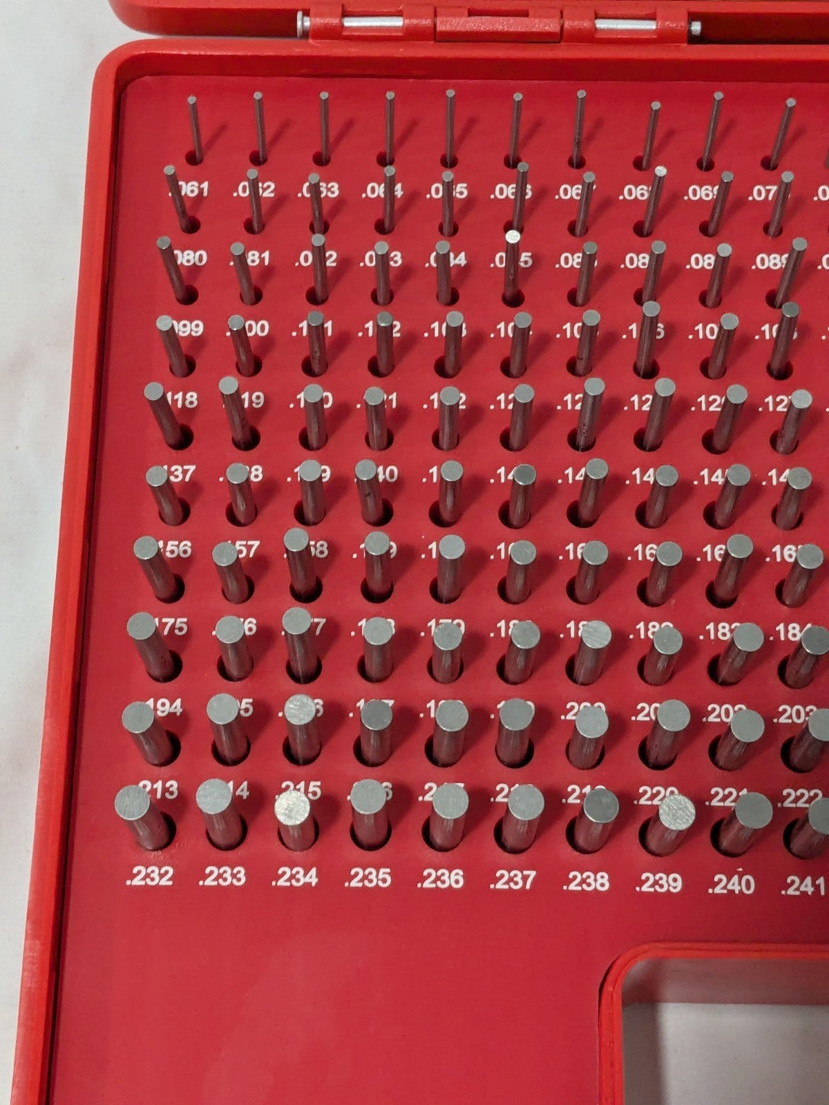 Class ZZ Plug Gage Set: 0.0610 to 0.2500", 190 Pc 616-81106