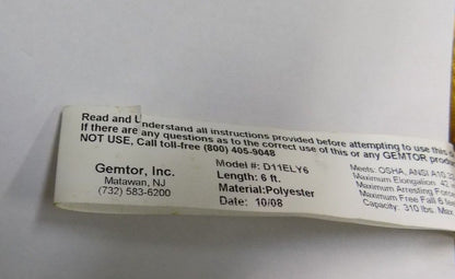 Gemtor  Decelerator II Stretch Energy Absorbing Gemtor D11ELY6