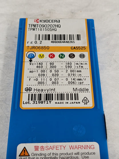 Kyocera Carbide Turning Insert TPMT181505HQ CA5525 Qty 10 TJR06850