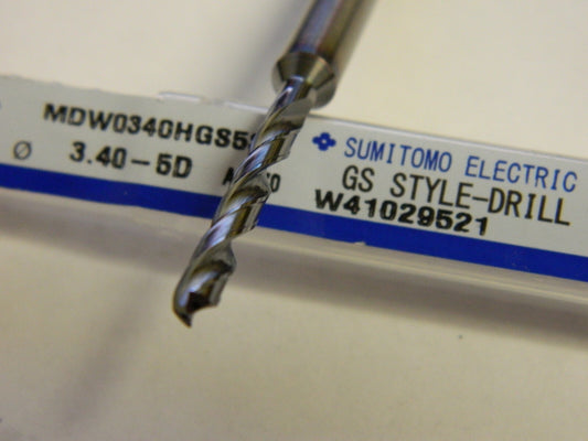 Sumitomo MDW0340HGS5S 3.40-5D CARBIDE DRILL Qty 2  U104355