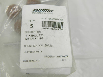 Pacesetter Mounted Point 1" Thick, 1/4" Shank Dia A25 60G Med Qty 10 61463624396