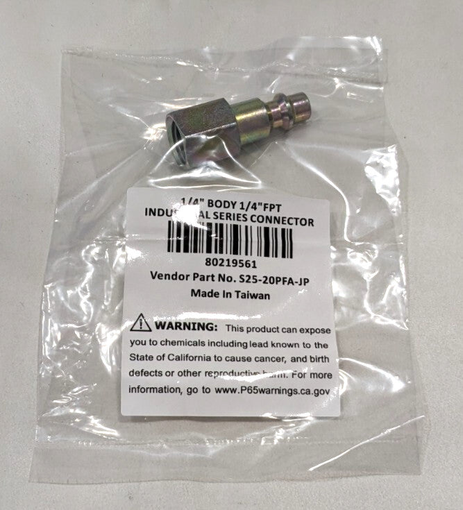 Pneumatic Hose Male Connector  1/4" FNPT x 1/4" Body 80219561