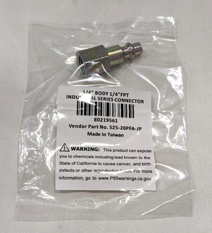 Pneumatic Hose Male Connector  1/4" FNPT x 1/4" Body 80219561