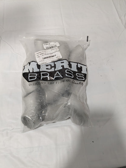 MERIT BRASS Pipe 90 ° Long Radius Elbow: 1-1/2" Fitting, 316L Qty 10 01601-