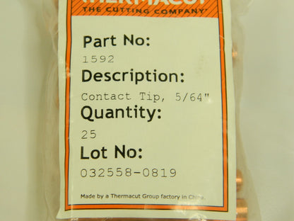 Thermacut 5/64" Wire OD, MIG Welder Contact Tip Qty 25 1592