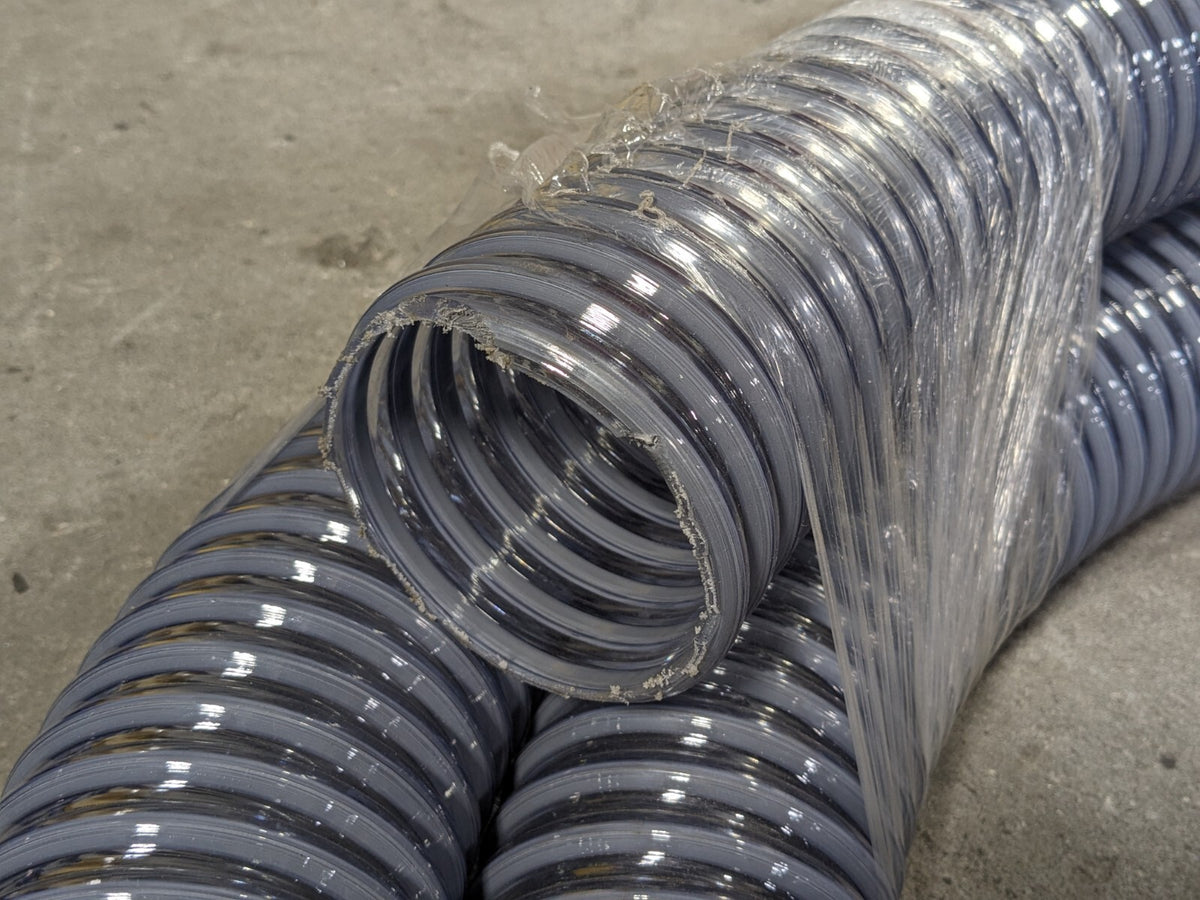 Clear PVC Duct Hose 20 Ft. x 3-1/2 In. ID 4 In. Bend Radius