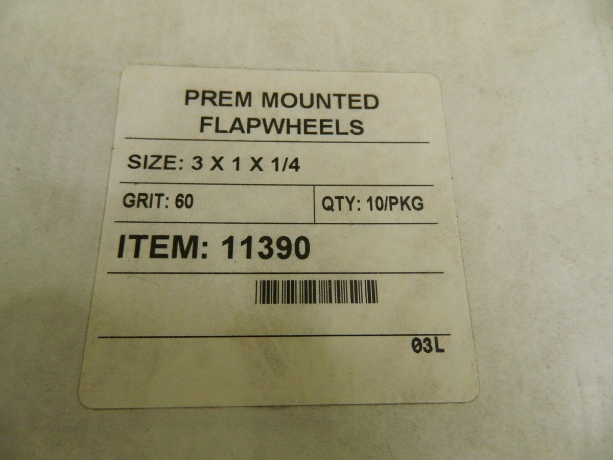 Pro Mounted Flap Wheels 10Pk 3" Dia 1" Face Width Aluminum Oxide Coated 64706039