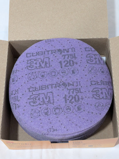 (50) 3M Hook & Loop Disc: 6" Dia, 120G, Coated, Precision Shaped Ceramic 86825