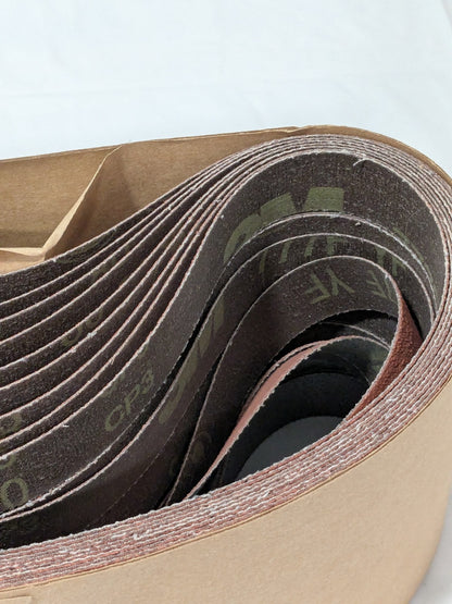 (50) 3M Abrasive Belt: 1" Wide, 30" OAL, 80G, Ceramic Aluminum Oxide 7010360671