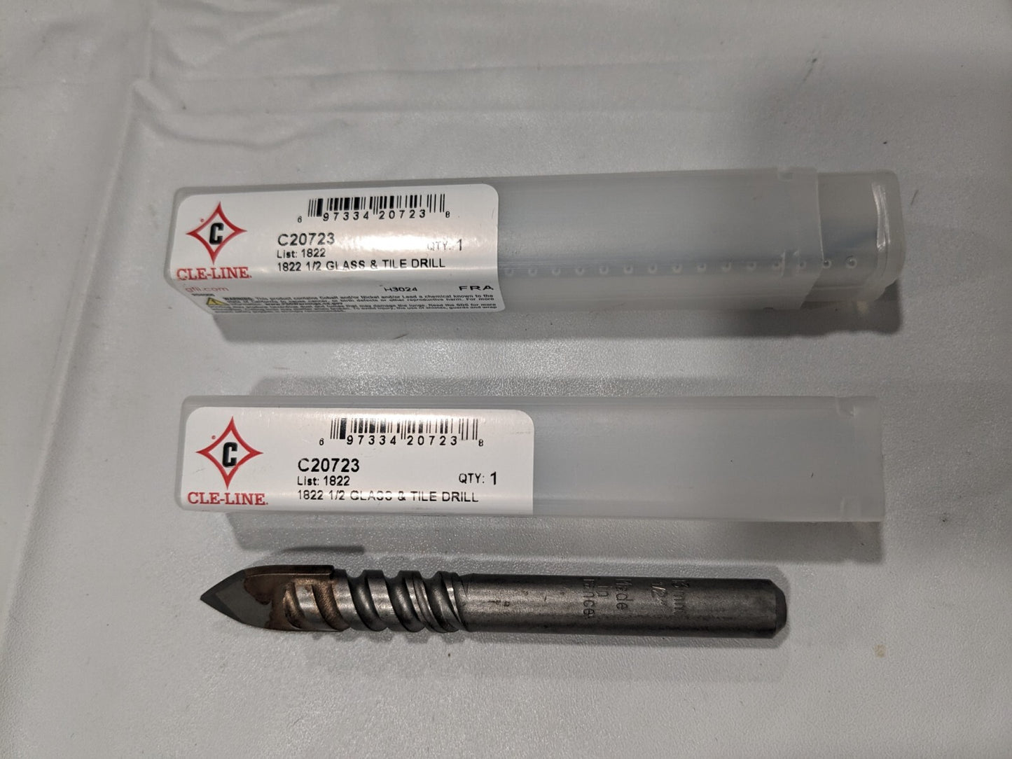 CLE-LINE 2pk 1/2" Straight Shank Carbide Tipped Drill Bit C20723