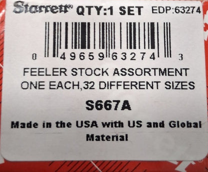 Starrett 30PCS Feeler Gage INCOMPLETE Set 0.001-0.03" Missing .022&amp;.025