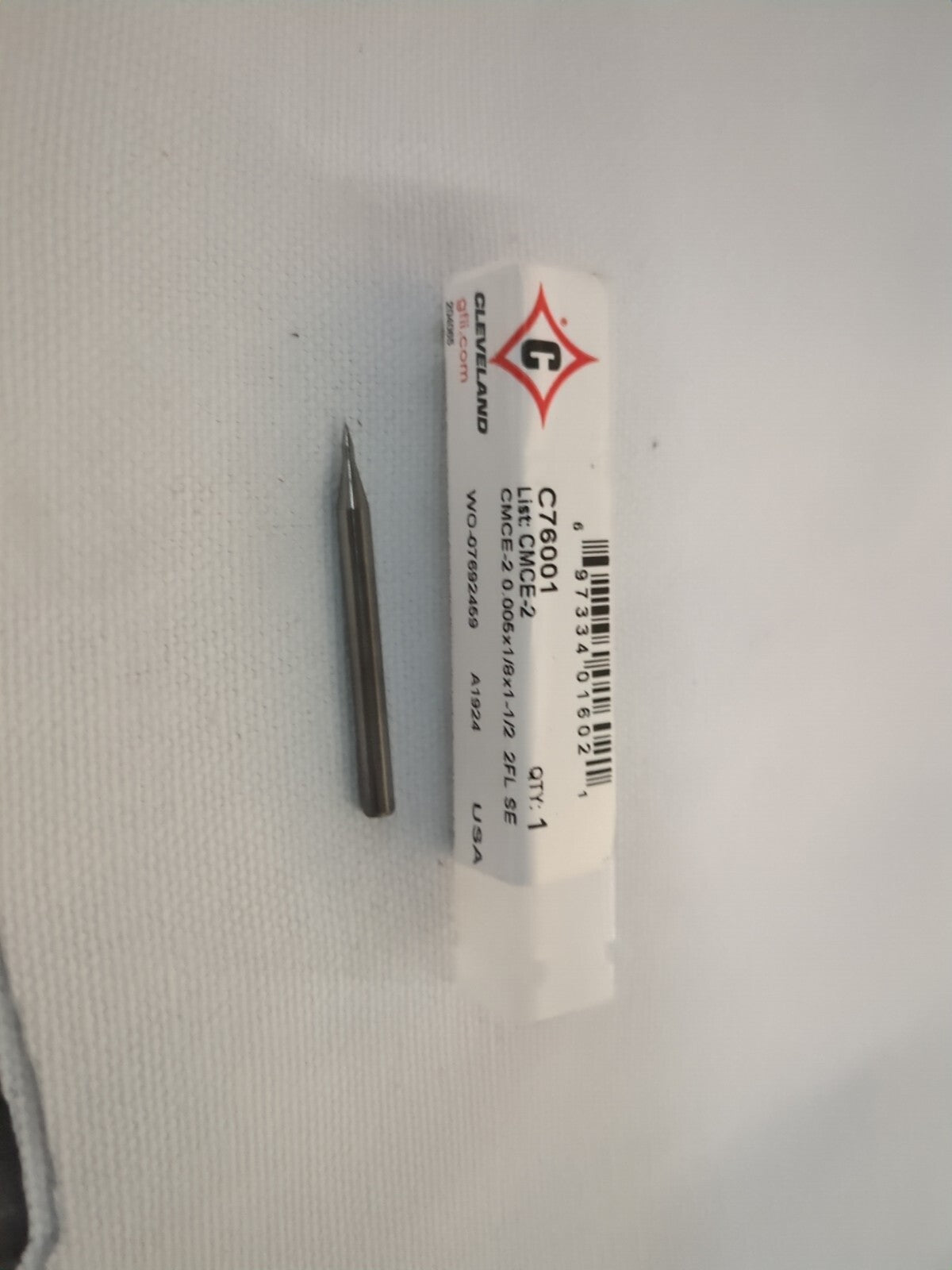 CLEVELAND Square End Mill: 0.13 mm Dia, 0.3800 mm LOC, 2 Fl HSS C76001