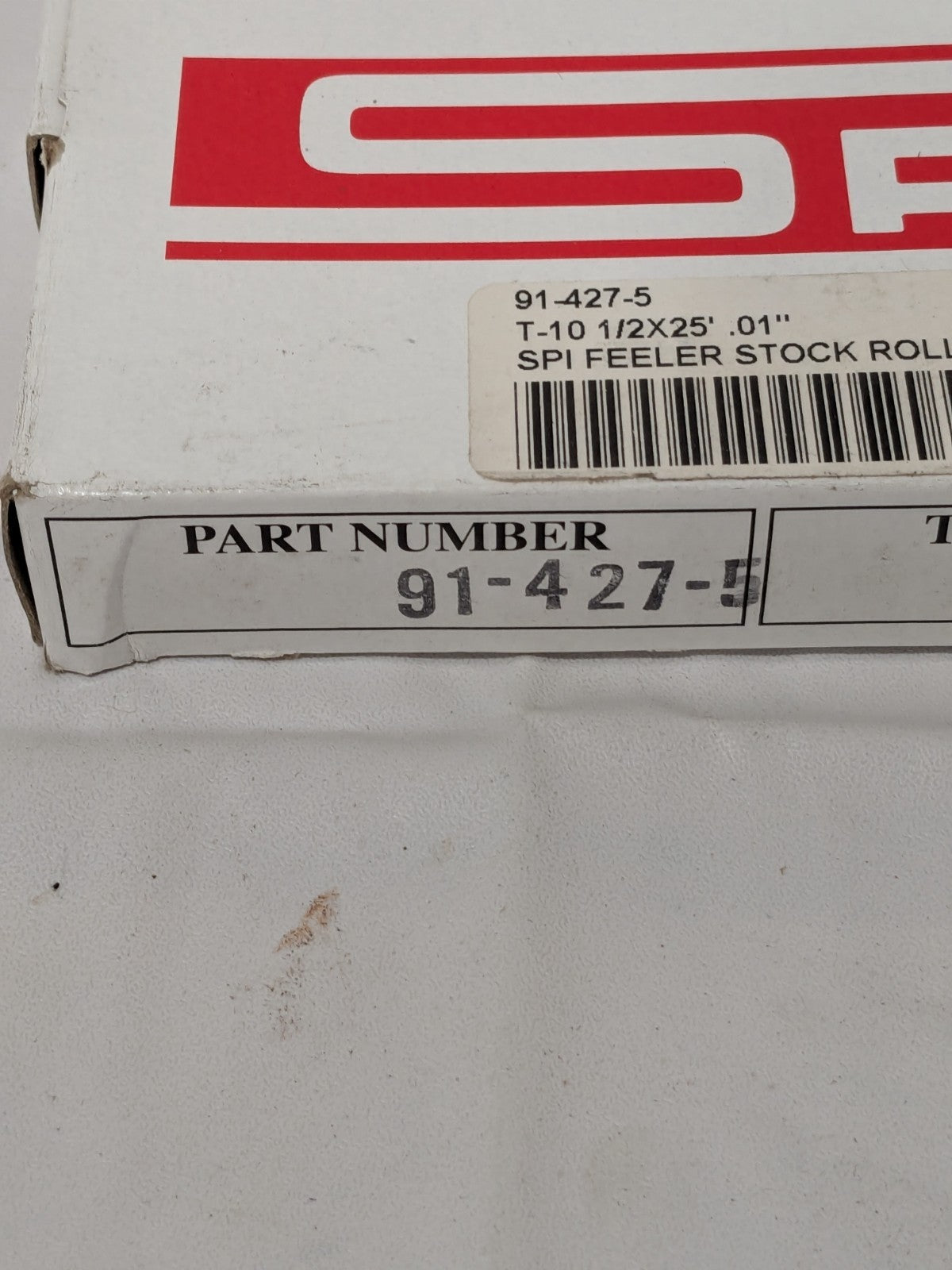 SPI Feeler Stock Roll: 0.01" Thick, 1/2" Wide, 25' Long 91-427-5