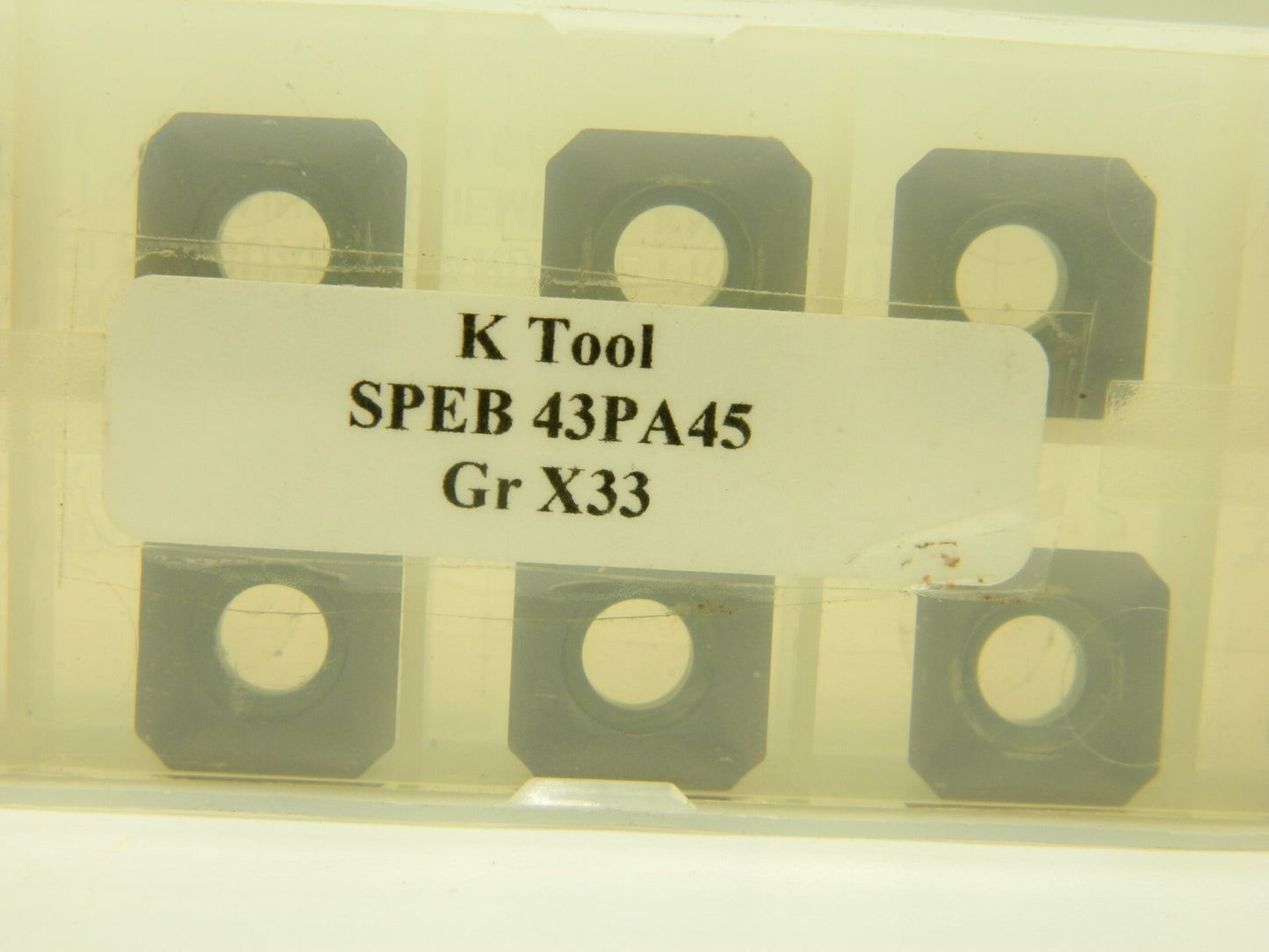 K Tool Carbide Insert Qty 10 SPEB 43PA45 Gr X33