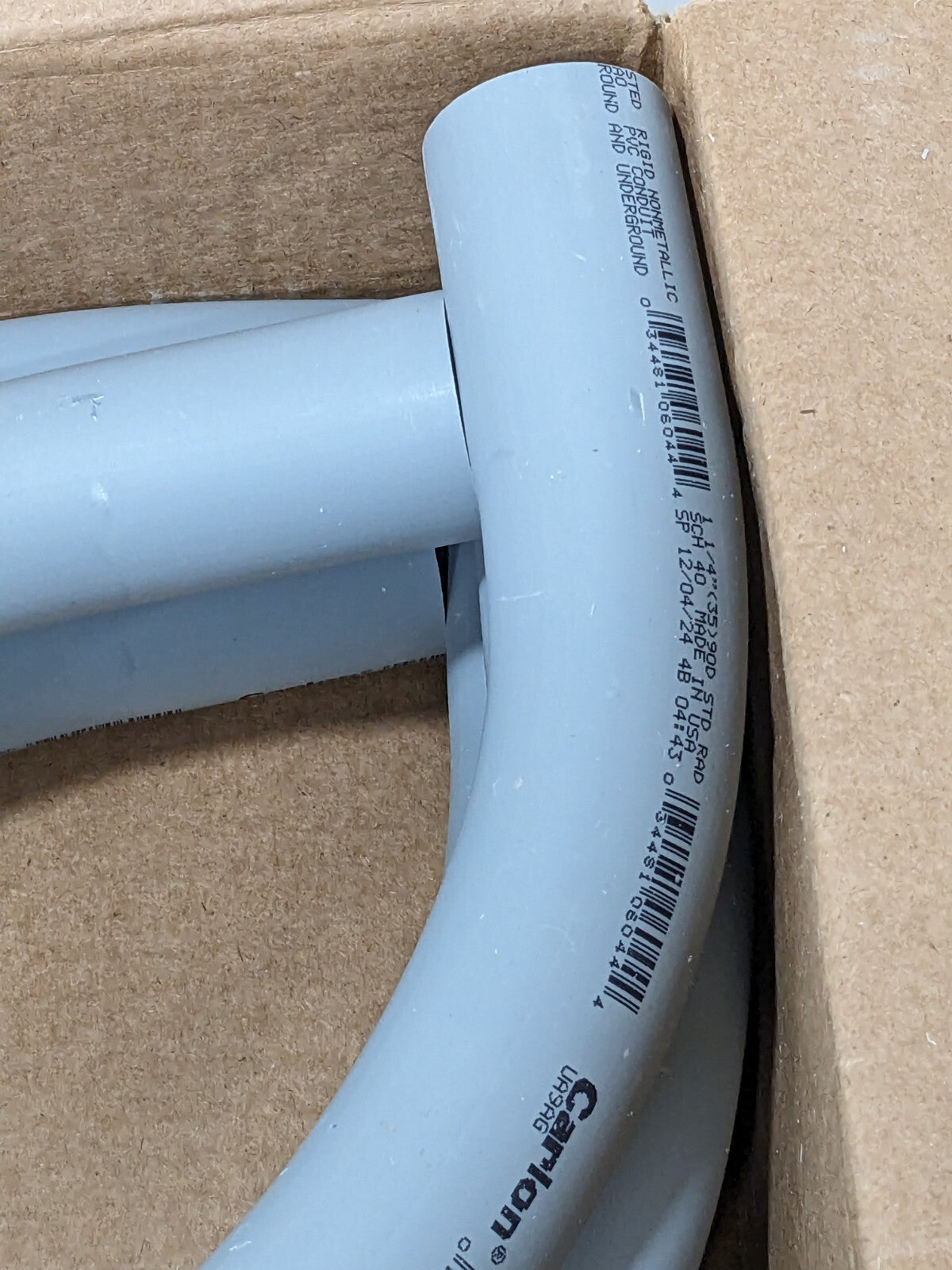 Carlon Standard Radius Elbow 1-1/4" 90º Schedule 40 PVC Qty 6 UA9AGR-CTN