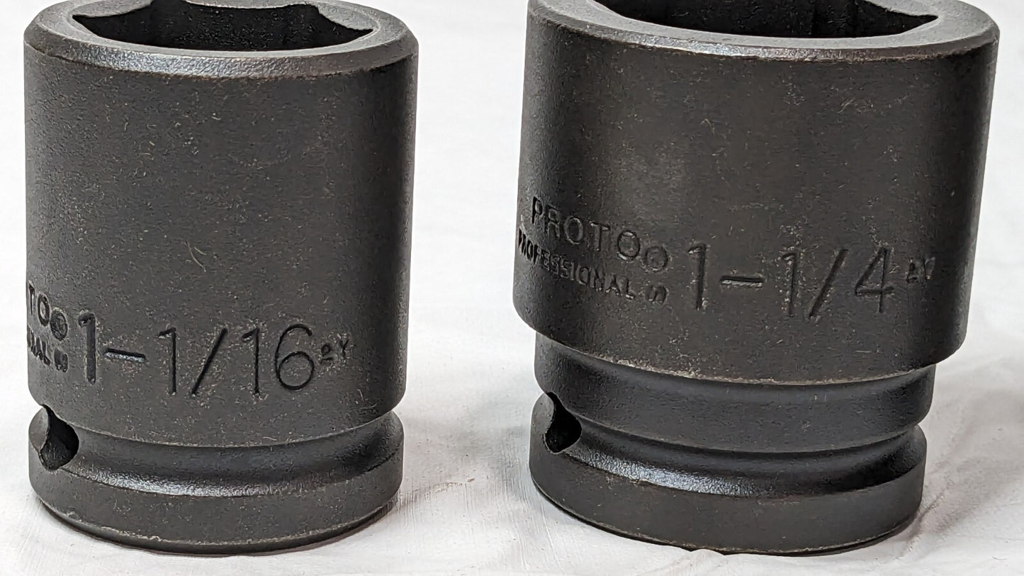PROTO 5 Piece Socket Set J73104 INCOMPLETE