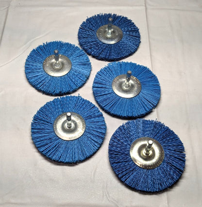DICO Wheel Brush  4" Dia  3/8" Thick  1/4" Shank   240 Grit   *QTY 5*   7200043