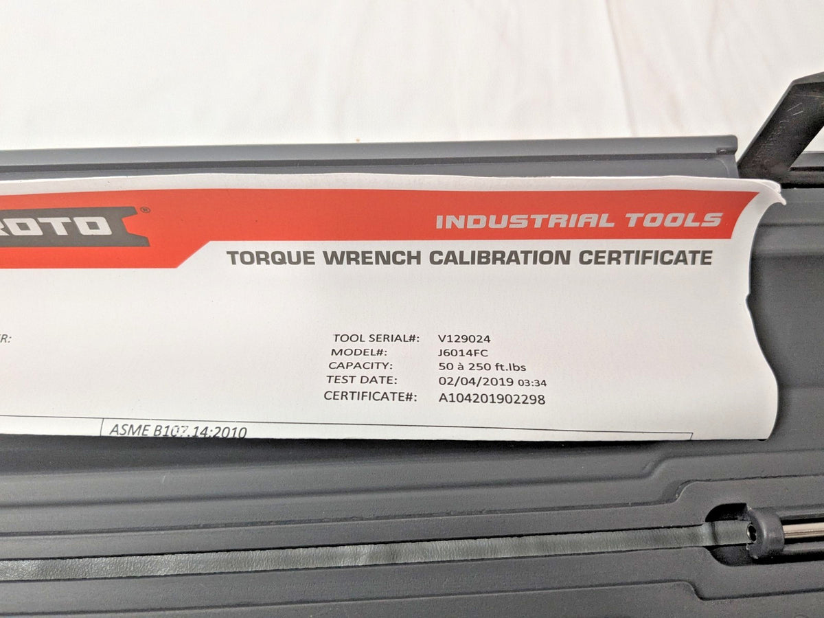 Proto Torque Wrench Flex Head 30-250 Ft/Lbs 1/2Drive J6014FC