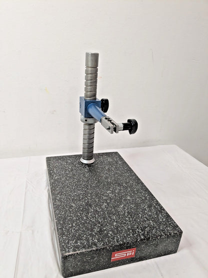 SPI Granite Base Comparator Gage Stand w/10" Post 12" x 8" x 2&qu