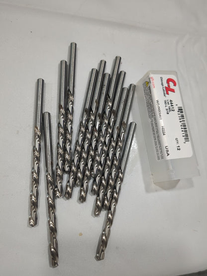 CHICAGO-LATROBE 12pc Jobber Length Drill Bits 3/16"Dia 118 deg HSS 44412