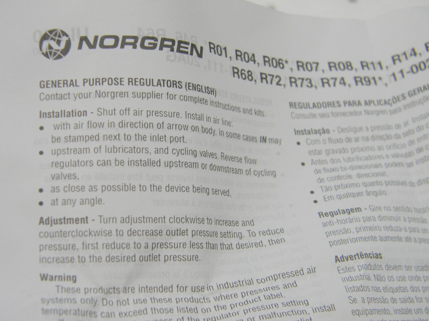Norgren, Regulators QTY 4 UI-200