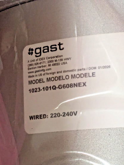 Gast Rotary Vane Septic Air Pump 1023-101Q-G608NEX