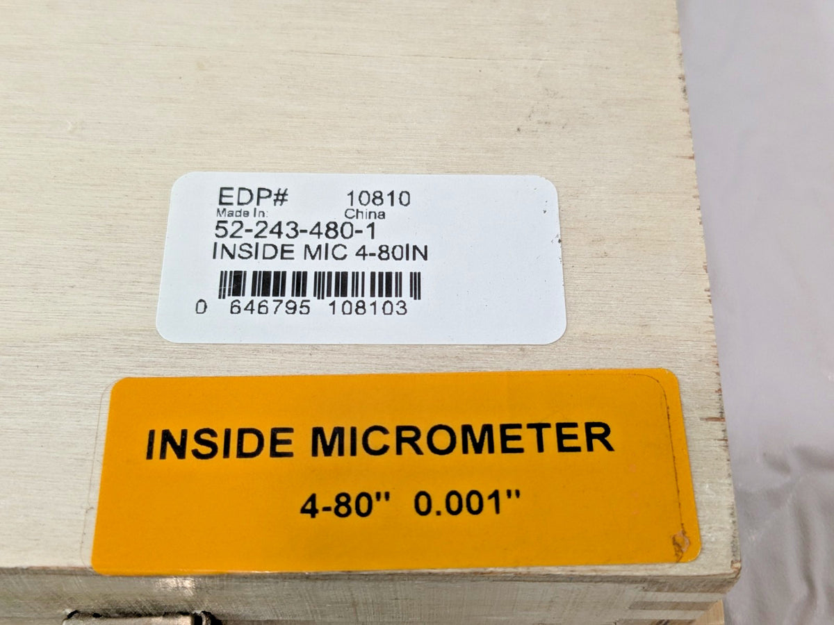 Fowler Inside Micrometer Set 4" to 80" 0.001" Grad 52-243-480-1 INCOMPLETE