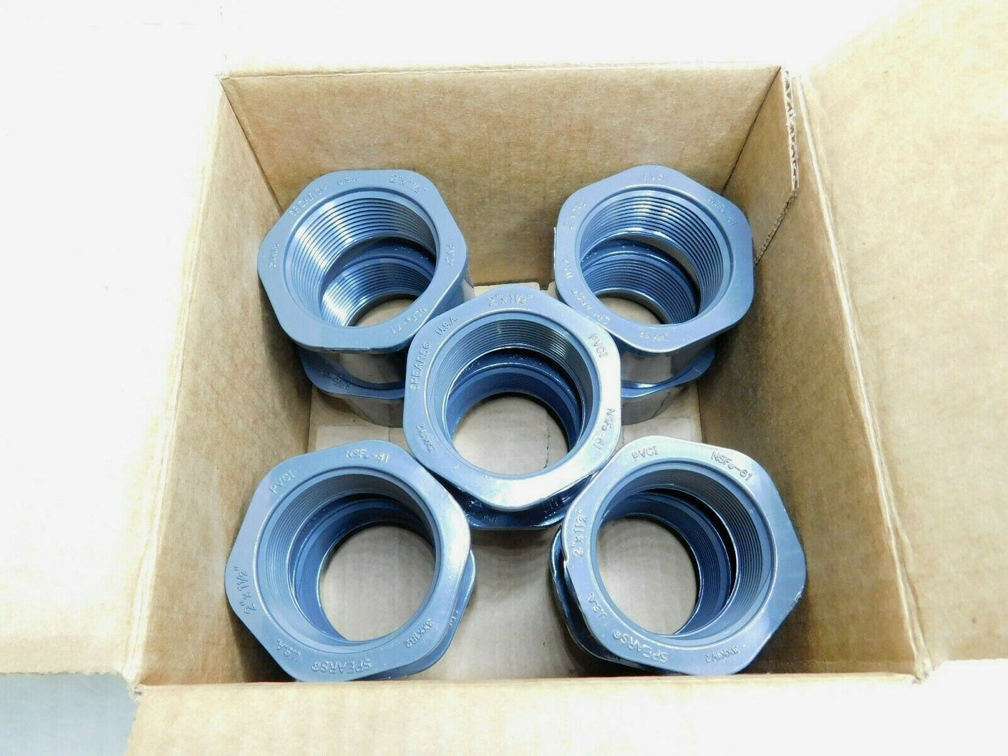 Spears PVC Pipe Bushings 2" x 1-1/2" Spigot x FNPT SCH 80/XH Qty 10 838-251