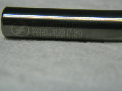 Fullerton Tool  SC Sq End Mill 5/16" x 5/16" x 7/8" 2-1/2" OAL 4 FL Qty 2 32331