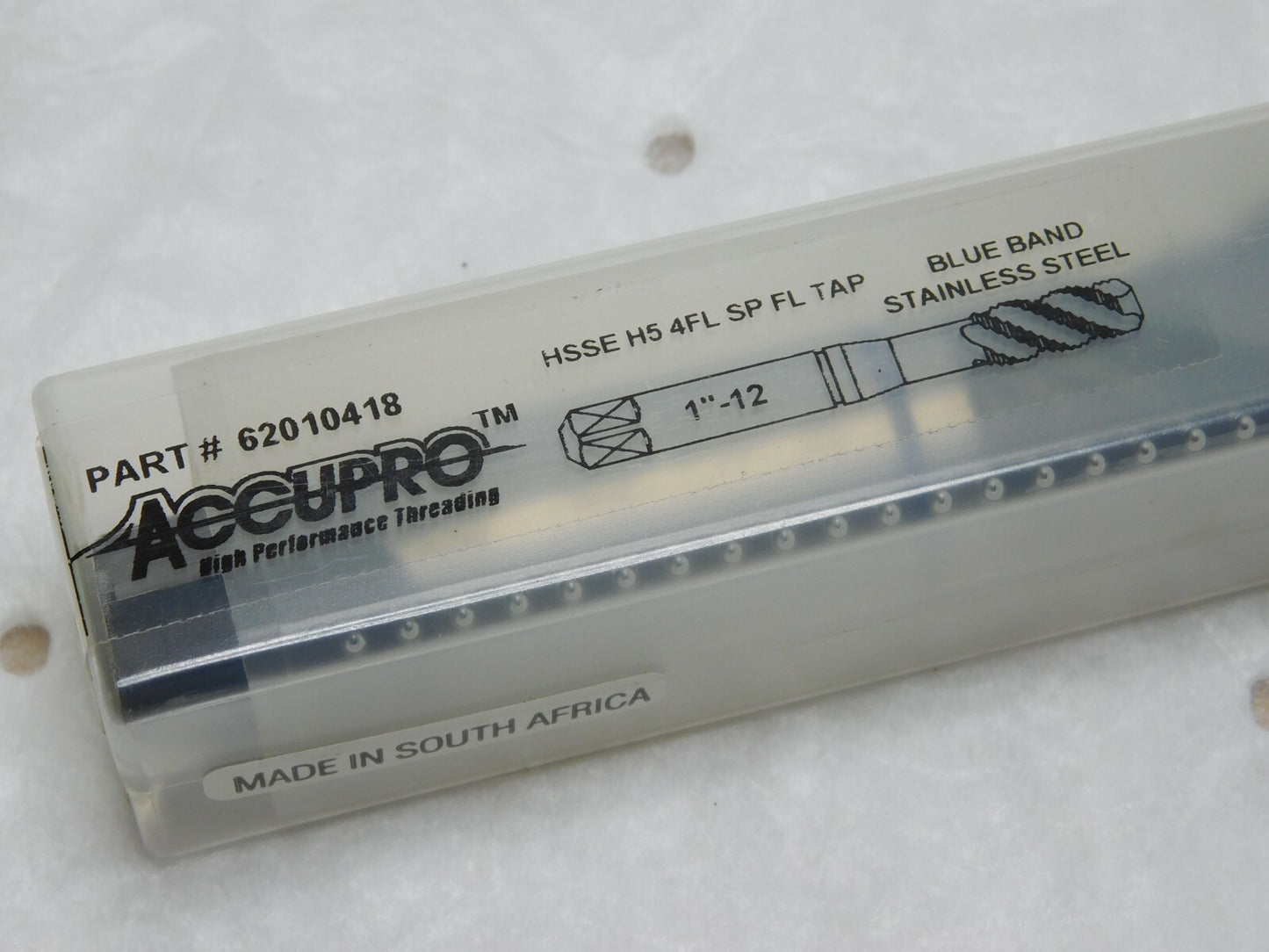Accupro Modified Bottoming Spiral Flute Tap HSSE RH 1"-12 UNF H3 4FL 620103