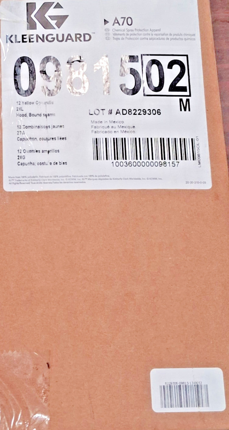 Kleenguard Non-Disposable Chemical-Resistant Coveralls QTY 12 Size 2X-Large 9815