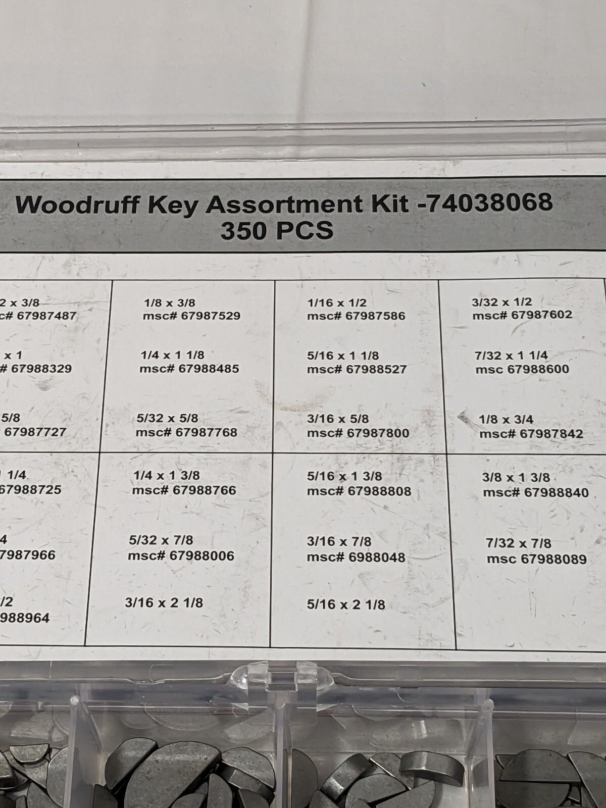 350 Piece Woodruff Keys & Keyway Assortment K25002050
