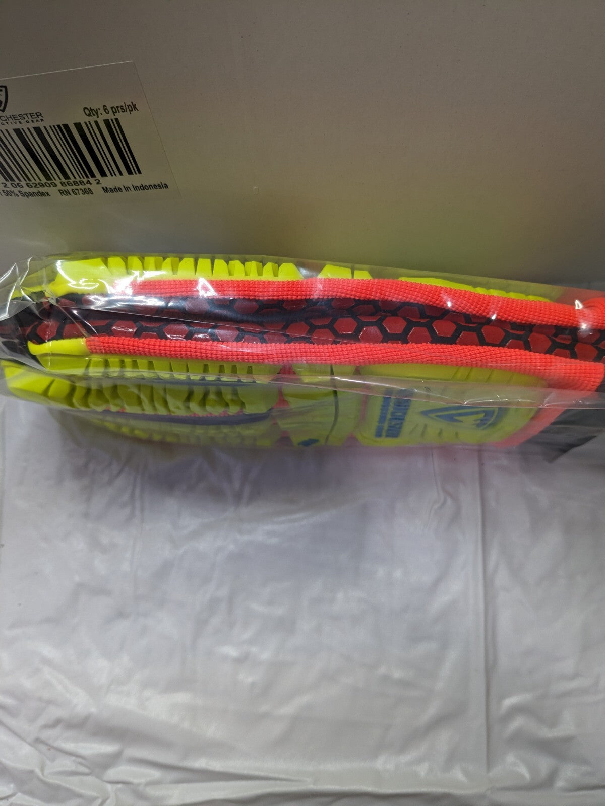 West Chester Impact Res. Work Gloves Hi-Viz Dotted Palms Size XL Qty 6 87010/XL