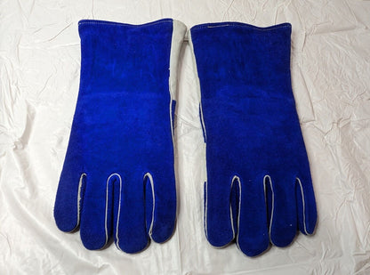 6 PAIRS of Blue Welding Gloves Side Split Cowhide 14"L Size LARGE 1250B